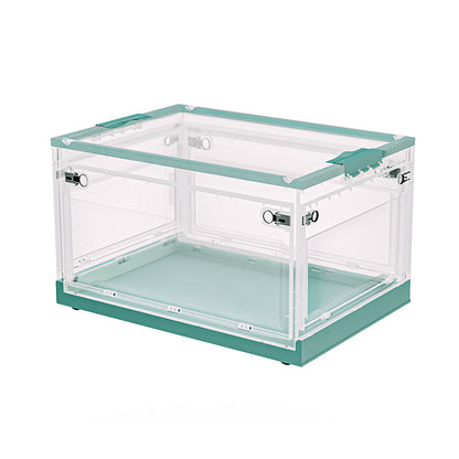 ANSENYA HOME 収納ボックス 5面開閉 折りたたみ コンテナ ボックス 衣装ケース 大容量 大型 透明 押し入れ収納ケース クリアボックス 蓋付き おもちゃ 衣類 折り畳み コンテナー プラスチック おしゃれ