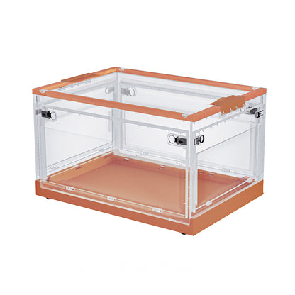 ANSENYA HOME 収納ボックス 5面開閉 折りたたみ コンテナ ボックス 衣装ケース 大容量 大型 透明 押し入れ収納ケース クリアボックス 蓋付き おもちゃ 衣類 折り畳み コンテナー プラスチック おしゃれ