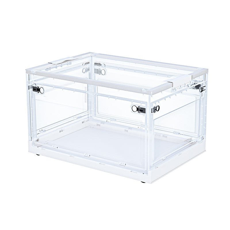 ANSENYA HOME 収納ボックス 5面開閉 折りたたみ コンテナ ボックス 衣装ケース 大容量 大型 透明 押し入れ収納ケース クリアボックス 蓋付き おもちゃ 衣類 折り畳み コンテナー プラスチック おしゃれ