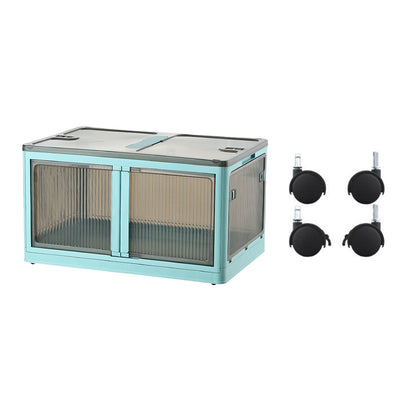 ANSENYA HOME 折りたたみ 収納ボックス 5面開閉 大容量 両開き 収納ケース 衣装ケース 折りたたみコンテナボックス 大型 押入れ収納 プラスチック コンテナ クリアボックス 蓋付き おしゃれ 衣類 布団 透明 幅51.5*奥行36*高さ30cm