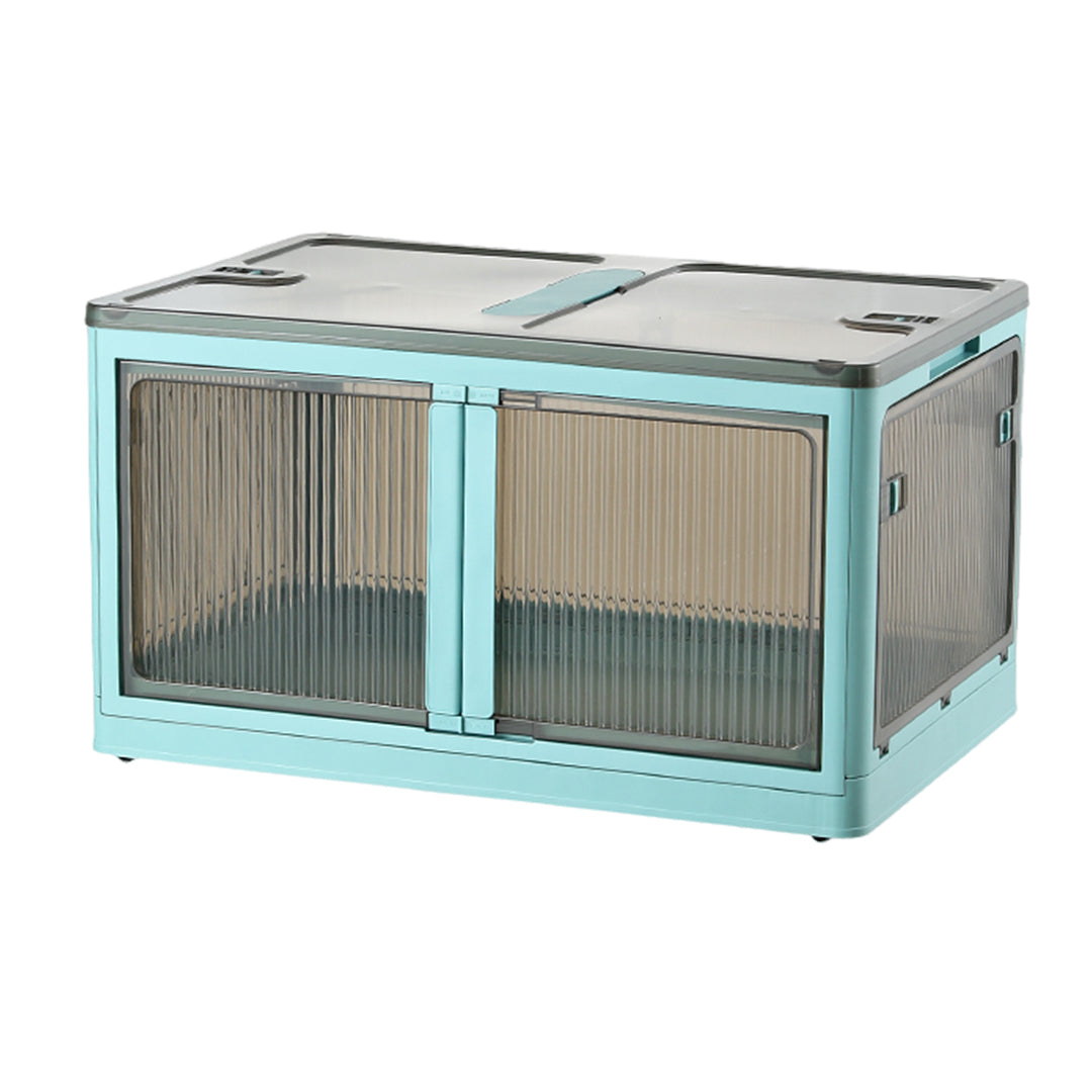 ANSENYA HOME 折りたたみ 収納ボックス 5面開閉 大容量 両開き 収納ケース 衣装ケース 折りたたみコンテナボックス 大型 押入れ収納 プラスチック コンテナ クリアボックス 蓋付き おしゃれ 衣類 布団 透明 幅51.5*奥行36*高さ30cm