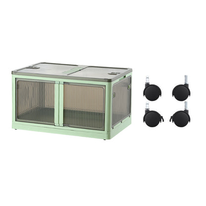 ANSENYA HOME 折りたたみ 収納ボックス 5面開閉 大容量 両開き 収納ケース 衣装ケース 折りたたみコンテナボックス 大型 押入れ収納 プラスチック コンテナ クリアボックス 蓋付き おしゃれ 衣類 布団 透明 幅51.5*奥行36*高さ30cm