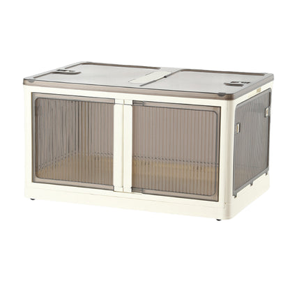 ANSENYA HOME 折りたたみ 収納ボックス 5面開閉 大容量 収納ケース 衣装ケース 折りたたみコンテナボックス 大型 押し入れ収納 ボックス プラスチック コンテナ クリアボックス 蓋付き おもちゃ 衣類 おしゃれ