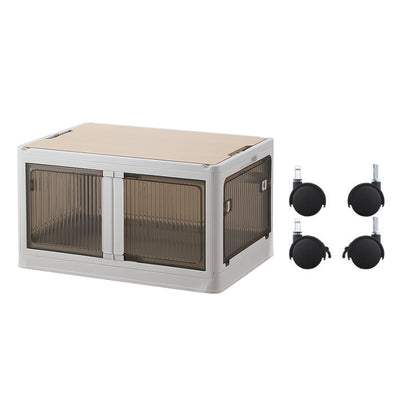 ANSENYA HOME 折りたたみ 収納ボックス 5面開閉 大容量 両開き 収納ケース 衣装ケース 折りたたみコンテナボックス 大型 押入れ収納 プラスチック コンテナ クリアボックス 蓋付き おしゃれ 衣類 布団 透明 幅51.5*奥行36*高さ30cm