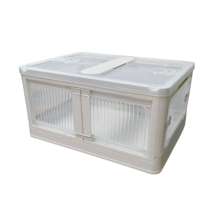 ANSENYA HOME 折りたたみ 収納ボックス 5面開閉 大容量 両開き 収納ケース 衣装ケース 折りたたみコンテナボックス 大型 押入れ収納 プラスチック コンテナ クリアボックス 蓋付き おしゃれ 衣類 布団 透明 幅51.5*奥行36*高さ30cm