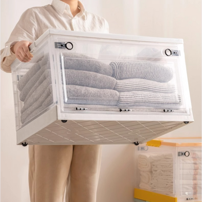 ANSENYA HOME 収納ボックス 折りたたみ 10色 5サイズ 1~5個組 前開き コンテナ ボックス 衣装ケース 大容量 大型 押し入れ 収納ケース クリアボックス 蓋付き おもちゃ 衣類 プレゼント プラスチック おしゃれ セット販売