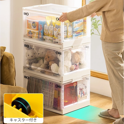 ANSENYA HOME 収納ボックス 折りたたみ 10色 5サイズ 1~5個組 前開き コンテナ ボックス 衣装ケース 大容量 大型 押し入れ 収納ケース クリアボックス 蓋付き おもちゃ 衣類 プレゼント プラスチック おしゃれ セット販売