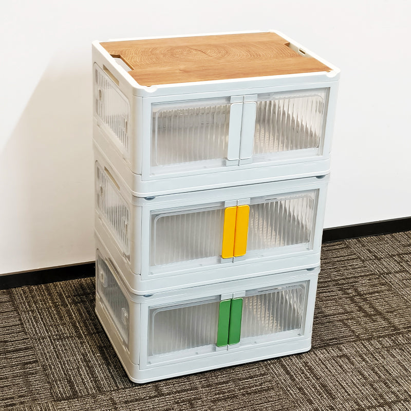 ANSENYA HOME 折りたたみ 収納ボックス 5面開閉 大容量 両開き 収納ケース 衣装ケース 折りたたみコンテナボックス 大型 押入れ収納 プラスチック コンテナ クリアボックス 蓋付き おしゃれ 衣類 布団 透明 幅51.5*奥行36*高さ30cm