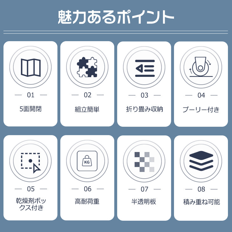 ANSENYA HOME 折りたたみ 収納ボックス 5面開閉 大容量 収納ケース 衣装ケース 折りたたみコンテナボックス 大型 押し入れ収納 ボックス プラスチック コンテナ クリアボックス 蓋付き おもちゃ 衣類 おしゃれ