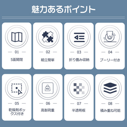 ANSENYA HOME 折りたたみ 収納ボックス 5面開閉 大容量 収納ケース 衣装ケース 折りたたみコンテナボックス 大型 押し入れ収納 ボックス プラスチック コンテナ クリアボックス 蓋付き おもちゃ 衣類 おしゃれ